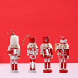 Maxbell 4 Pieces Wood Nutcracker Figures Christmas Nutcrackers Cabinet Ornaments