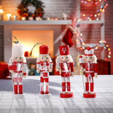 Maxbell 4 Pieces Wood Nutcracker Figures Christmas Nutcrackers Cabinet Ornaments