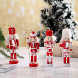 Maxbell 4 Pieces Wood Nutcracker Figures Christmas Nutcrackers Cabinet Ornaments