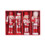 Maxbell 4 Pieces Wood Nutcracker Figures Christmas Nutcrackers Cabinet Ornaments