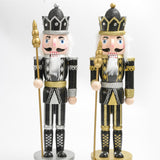 Maxbell Handmade Nutcracker Figures Traditional Figurine for Living Room Home Silver