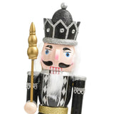 Maxbell Handmade Nutcracker Figures Traditional Figurine for Living Room Home Silver