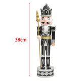 Maxbell Handmade Nutcracker Figures Traditional Figurine for Living Room Home Silver
