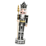 Maxbell Handmade Nutcracker Figures Traditional Figurine for Living Room Home Silver