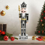 Maxbell Handmade Nutcracker Figures Traditional Figurine for Living Room Home Silver