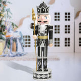 Maxbell Handmade Nutcracker Figures Traditional Figurine for Living Room Home Silver