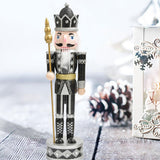 Maxbell Handmade Nutcracker Figures Traditional Figurine for Living Room Home Silver