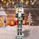 Maxbell Handmade Nutcracker Figures Traditional Figurine for Living Room Home Silver