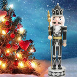 Maxbell Handmade Nutcracker Figures Traditional Figurine for Living Room Home Silver