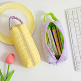 Maxbell Portable Zipper Pencil Case Stationery Organizer for Children Gifts Yellow