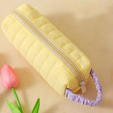 Maxbell Portable Zipper Pencil Case Stationery Organizer for Children Gifts Yellow