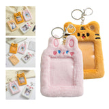 Maxbell Plush Keychain Holder Plush Protective Case Photocard Holder for Household Yellow Tiger