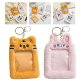 Maxbell Plush Keychain Holder Plush Protective Case Photocard Holder for Household Yellow Tiger