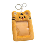 Maxbell Plush Keychain Holder Plush Protective Case Photocard Holder for Household Yellow Tiger