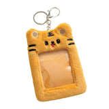 Maxbell Plush Keychain Holder Plush Protective Case Photocard Holder for Household Yellow Tiger