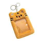 Maxbell Plush Keychain Holder Plush Protective Case Photocard Holder for Household Yellow Tiger