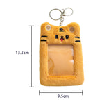 Maxbell Plush Keychain Holder Plush Protective Case Photocard Holder for Household Yellow Tiger