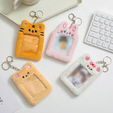 Maxbell Plush Keychain Holder Plush Protective Case Photocard Holder for Household Yellow Tiger