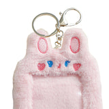 Maxbell Plush Keychain Holder Plush Protective Case Photocard Holder for Household Pink Rabbit