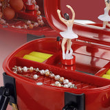 Maxbell Ballerina Mechanical Music Box Rotating Ballet Girl Jewelry Box Red