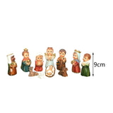 Maxbell 11Pcs Nativity Scene Manger Figurines Set Christmas Ornaments for Office