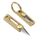 Maxbell Brass Mini Knife with Keychain Hole Package Opener Knife Key Chain Pendant