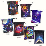 Maxbell Drawstring Bag Jewelry Holder Tarot Card Pouch for Travel Packaging Party Style A