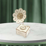Maxbell 3D Wooden Puzzle Gramophone Music Box Build DIY Hand Cranking
