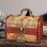 Maxbell Retro Style Storage Box Multifunctional for Desktop Living Room Decoration Style B