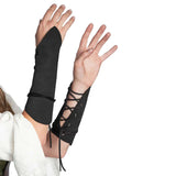 Maxbell Gauntlet Wristband Cosplay Costume Accessory Punk for Outdoor Cosplay Black