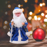 Maxbell Cute Santa Electric Toy Decorative for Christmas Holiday Funny Gift Blue