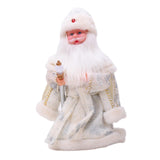Maxbell Cute Santa Electric Toy Decorative for Christmas Holiday Funny Gift White