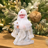 Maxbell Cute Santa Electric Toy Decorative for Christmas Holiday Funny Gift White