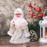 Maxbell Cute Santa Electric Toy Decorative for Christmas Holiday Funny Gift White