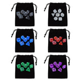 Maxbell Polyhedral Dices Multicolour Dices Set with Storage Bag for Table Game 6 Set