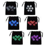 Maxbell Polyhedral Dices Multicolour Dices Set with Storage Bag for Table Game 6 Set