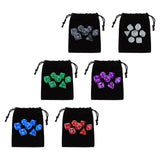 Maxbell Polyhedral Dices Multicolour Dices Set with Storage Bag for Table Game 6 Set