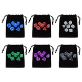 Maxbell Polyhedral Dices Multicolour Dices Set with Storage Bag for Table Game 6 Set