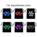 Maxbell Polyhedral Dices Multicolour Dices Set with Storage Bag for Table Game 6 Set