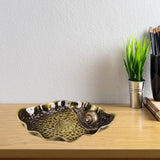 Maxbell Small Holder Ornament Sticks Plate Desktop Tea House Hotel Irregular Yellow