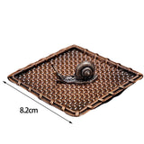 Maxbell Small Holder Ornament Sticks Plate Desktop Tea House Hotel Square Brown