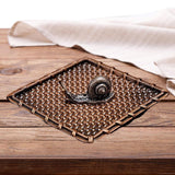 Maxbell Small Holder Ornament Sticks Plate Desktop Tea House Hotel Square Brown