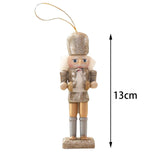 Maxbell Maxbell 5Pcs 13cm Wooden Soldier Nutcracker Figures Hanging Decorations Durable
