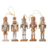 Maxbell Maxbell 5Pcs 13cm Wooden Soldier Nutcracker Figures Hanging Decorations Durable