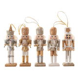 Maxbell Maxbell 5Pcs 13cm Wooden Soldier Nutcracker Figures Hanging Decorations Durable
