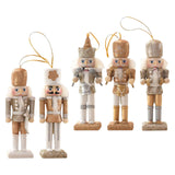 Maxbell Maxbell 5Pcs 13cm Wooden Soldier Nutcracker Figures Hanging Decorations Durable