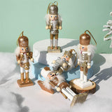 Maxbell Maxbell 5Pcs 13cm Wooden Soldier Nutcracker Figures Hanging Decorations Durable