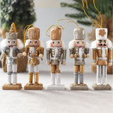 Maxbell Maxbell 5Pcs 13cm Wooden Soldier Nutcracker Figures Hanging Decorations Durable