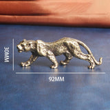 Maxbell Leopard Statue Cheetah Figurine Brass Handmade for Home Office Decoration