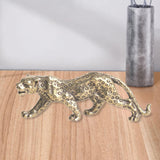 Maxbell Leopard Statue Cheetah Figurine Brass Handmade for Home Office Decoration
